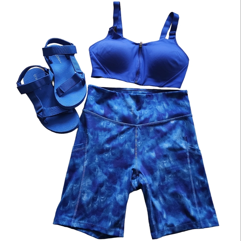 Blue Biker Short Set - Picture 2 of 2